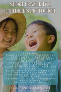 a brief prayer for children's protection pin