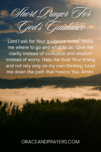 a brief prayer for God's guidance pin