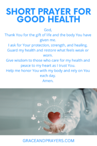 a brief prayer for good health pin