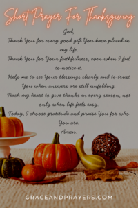 a brief prayer for thanksgiving