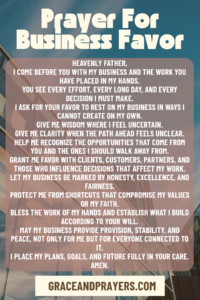 prayer pin for business favor