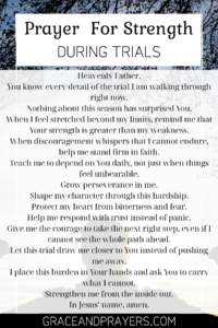 a prayer pin for strength during trials