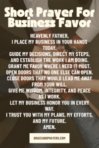 a brief prayer for business favor pin