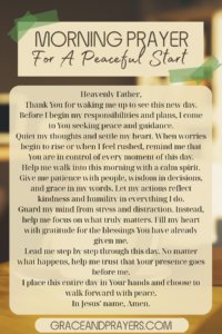 morning prayer for a peaceful start pin