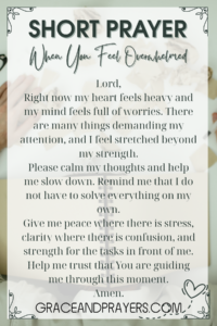 a brief prayer when you feel overwhelmed pin