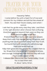 a prayer pin for children's future