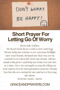a brief prayer for letting go of worry