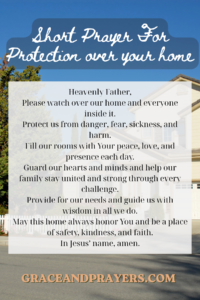 a brief prayer for protection over your home